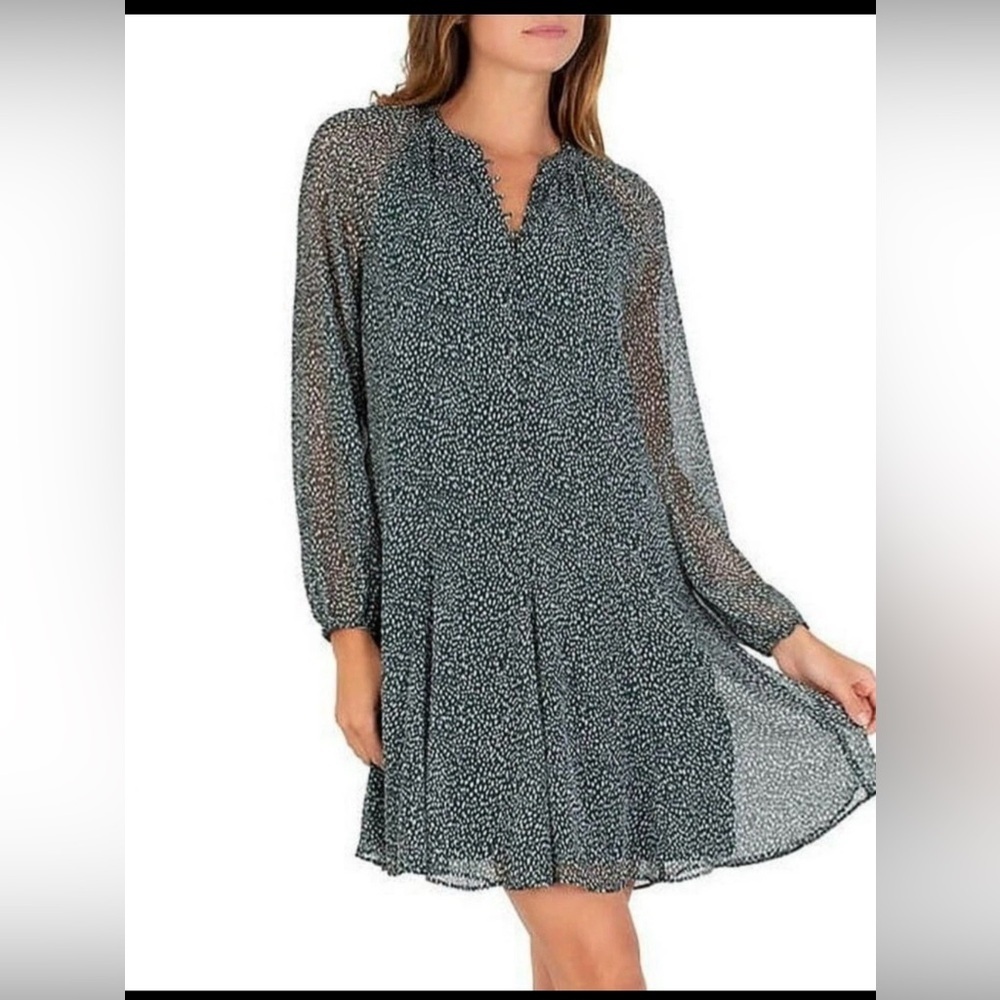 Joie Arctic Balloon Sleeve Mini Dress Green Womens XL  Preppy Elegant Fall New - Picture 10 of 11